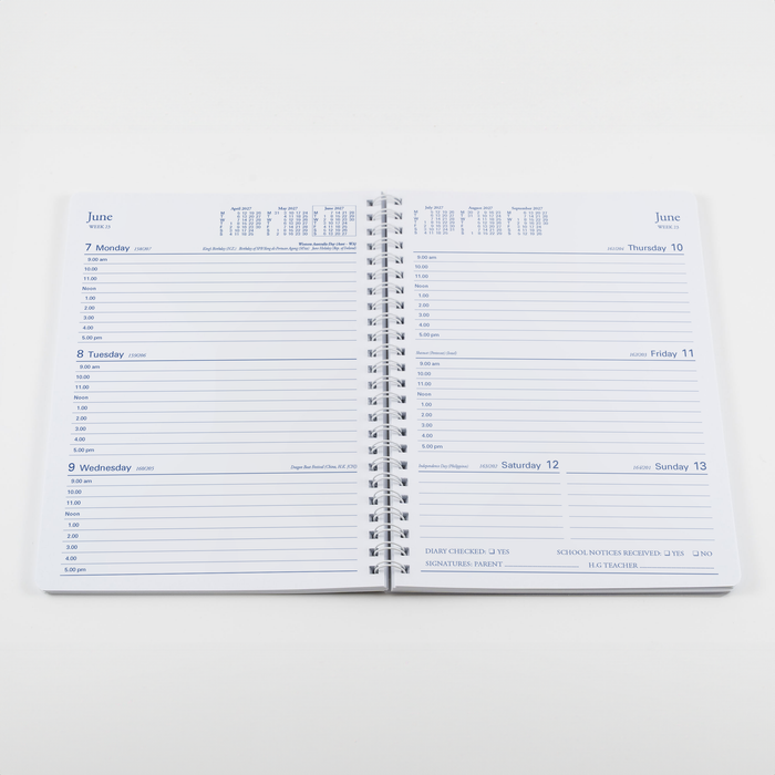2027 Calendar Year Diary/Planner - 12 Month A5 Week to View - Spiral Bound - Soft Cover - Collins