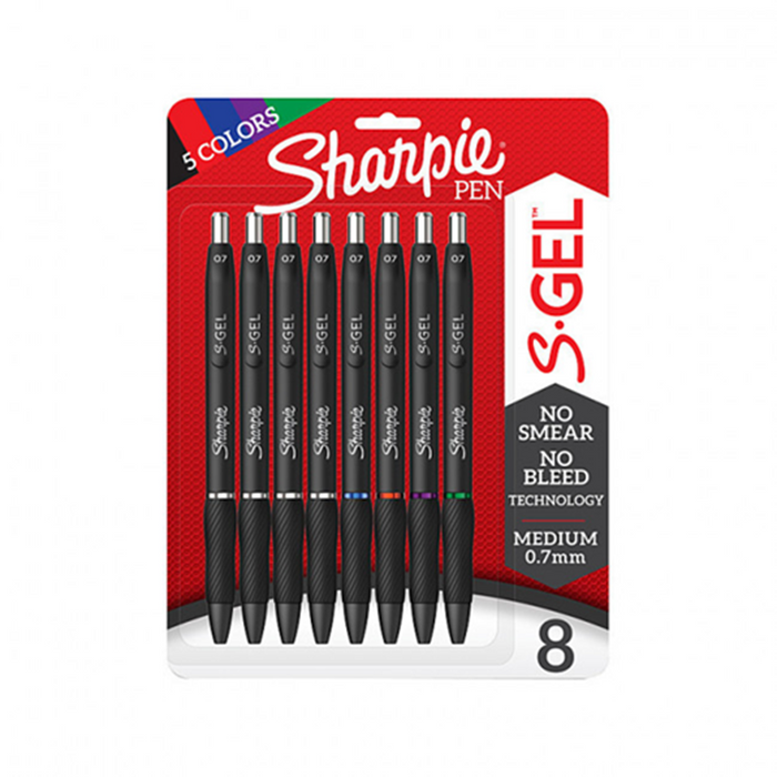 Sharpie Gel 0.7mm Business Asstorted - Pack of 8
