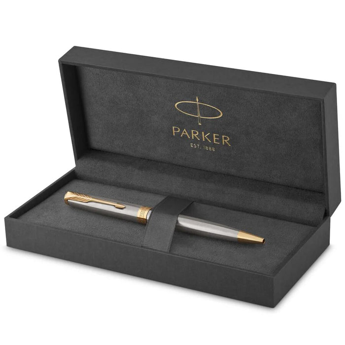 Parker Sonnet Stainless Steel Gold Trim Ballpoint Pen