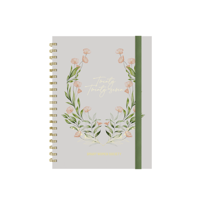 2027 Calendar Year Diary/Planner - 12 Month B5 Week to View - Wiro Bound in Beige - Collins Smart