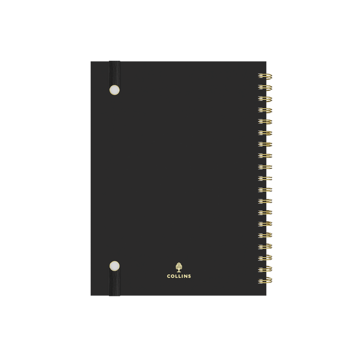2027 Calendar Year Diary/Planner - 12 Month B5 Week to View - Wiro Bound in Charcoal - Collins