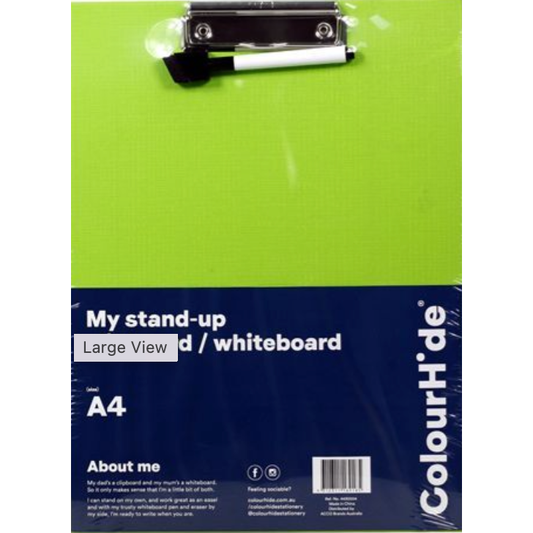 Colourhide A4 Clipboard/Whiteboard (Assorted Colours)