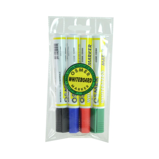 Osmer Whiteboard Markers - 4 Colour Wallet