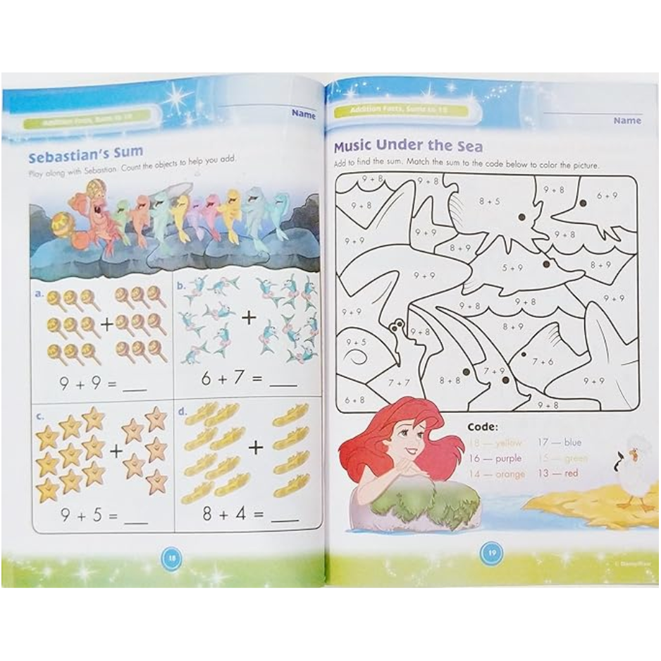 Disney Addition Sign Disney - Addition & Subtraction Educational Workbook — Brilliant Minds ...