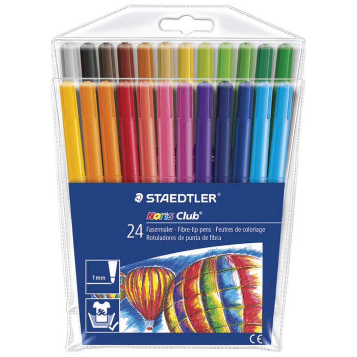 Staedtler Noris Club Fibre Tip Pens Markers Pack 24