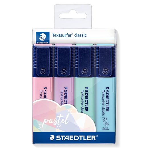Staedtler Classic Chisel Highlighters 4 Pastel Colours - Assorted