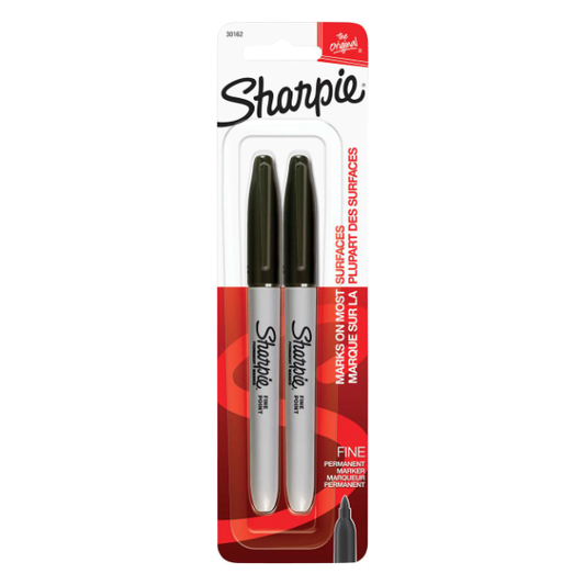 Sharpie Fine Point Permanent Marker Black (2 Pack)