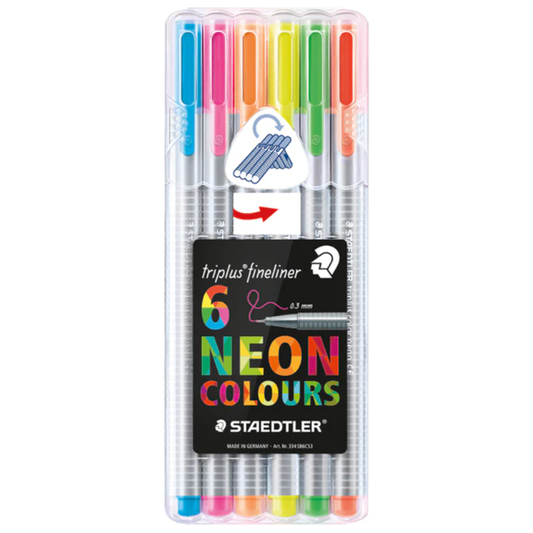 Staedtler Triplus Fineliner - Assorted Neon Colours (6 Pack)