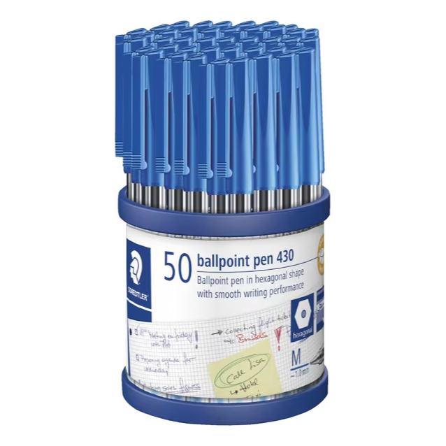Staedtler 430 Medium Ballpoint Pens - Blue (50 Pack)
