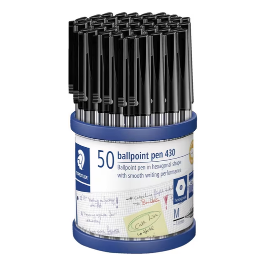 Staedtler 430 Medium Ballpoint Pens - Black (50 Pack)