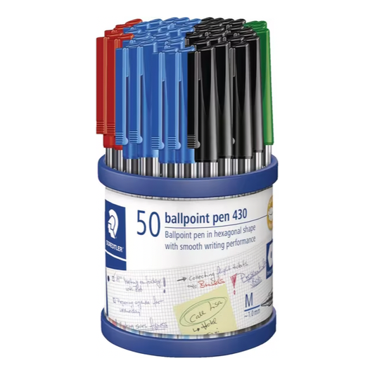 Staedtler 430 Medium Ballpoint Pens - Assorted (50 Pack)