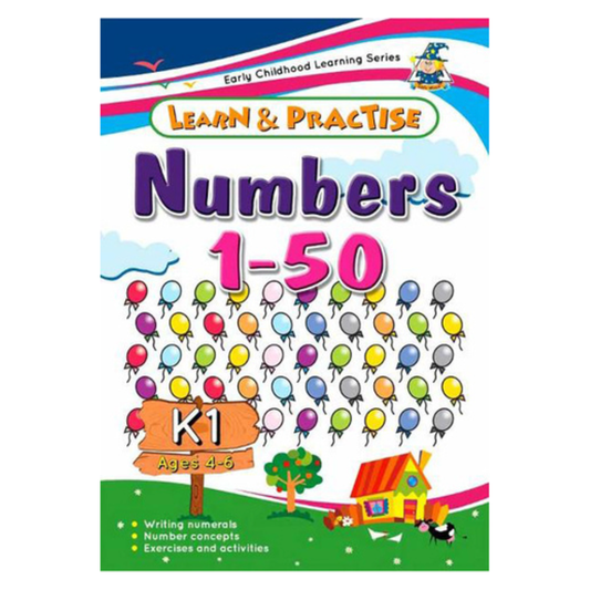 Learn & Practice Workbook Numbers 1 - 50 (Ages 4 - 6)