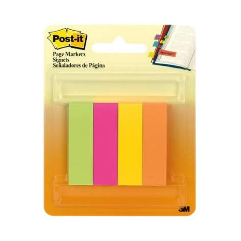 3M Post-It Page Markers - Neon (4 Pack)