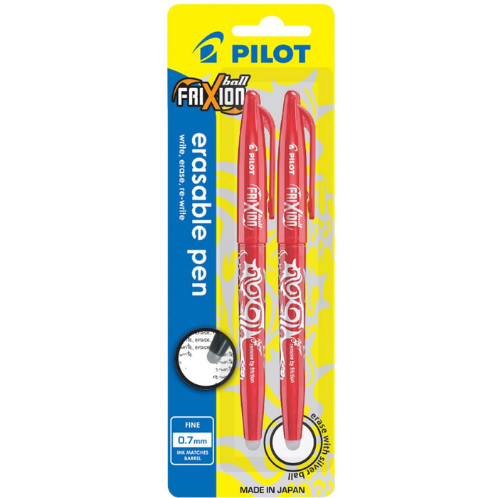 Pilot Frixion Ball Erasable Gel Pen 0.7mm Red (Assorted Sizes)