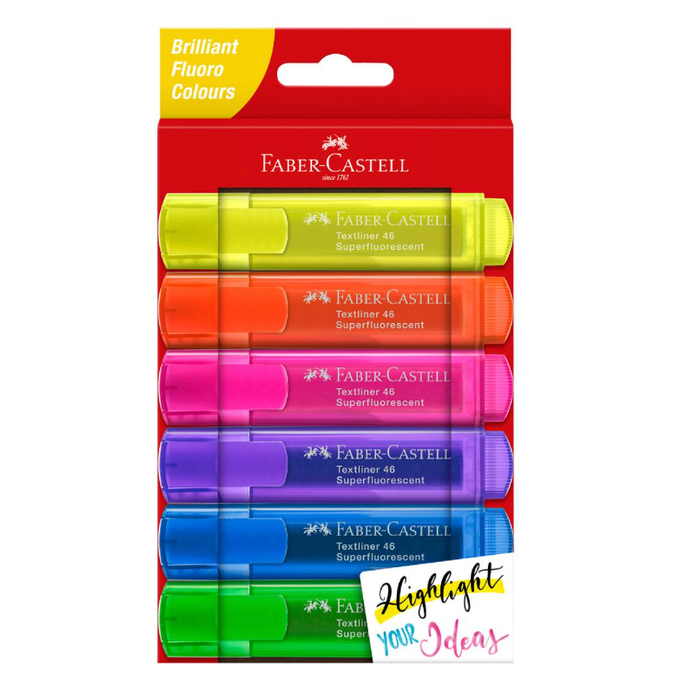 Faber-Castell Textliner Ice Highlighters Assorted 6 Pack