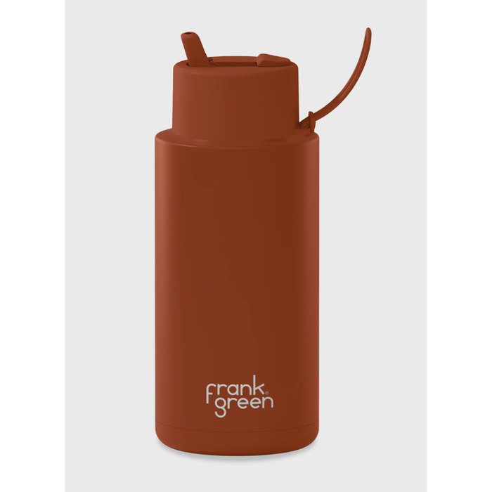 Frank Green 1L Stainless Steel Ceramic Reusable Bottle with Flip Straw Lid