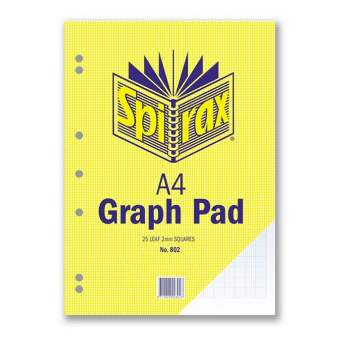 Spirax 802 Graph Pad 2mm A4 25 Leaf