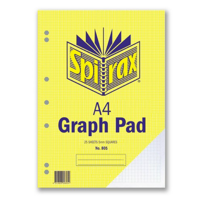 Spirax 805 Graph Pad 5mm A4 25 Leaf