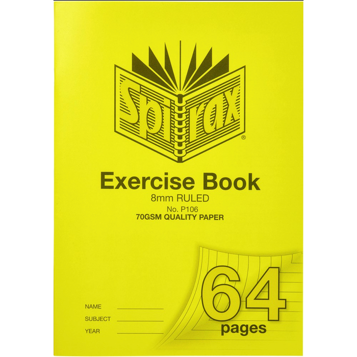 Spirax P106 Exercise Book A4 64 Page 8mm