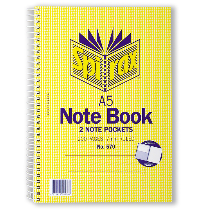 Spirax 570 Notebook Pocket A5 - 200 Page
