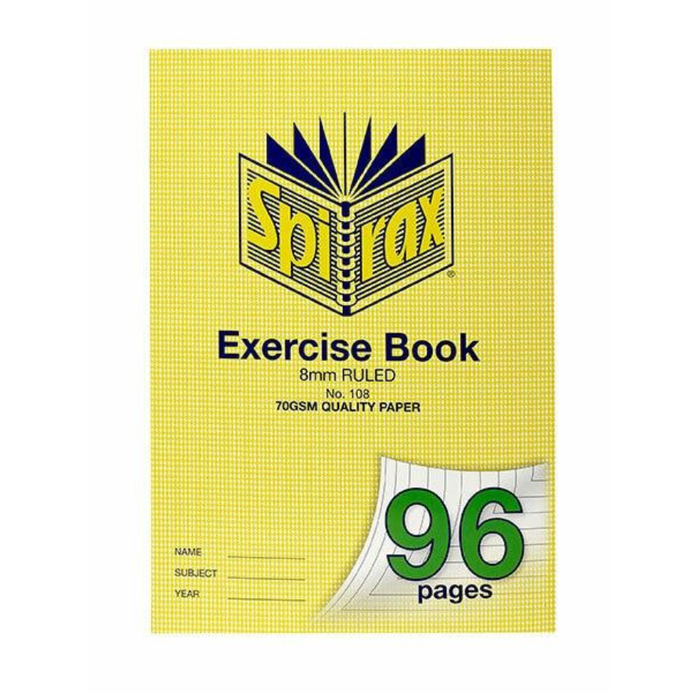 Spirax 108 Exercise Book A4 96 Page 8mm