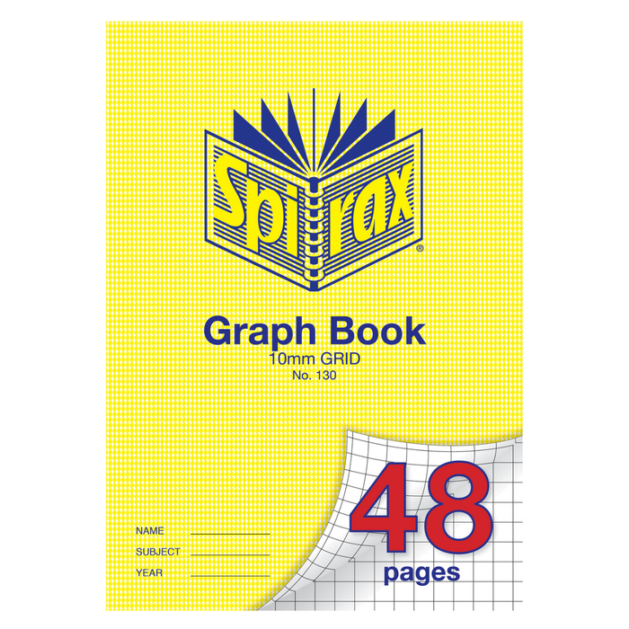 Spirax 130 Graph Book A4 48 Page 10mm Grid