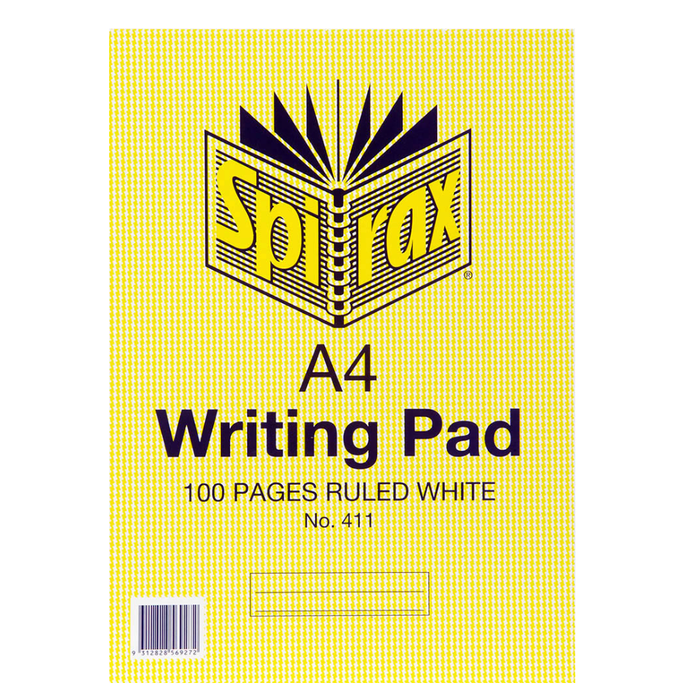Spirax Writing Pad A4 100 Page Ruled White