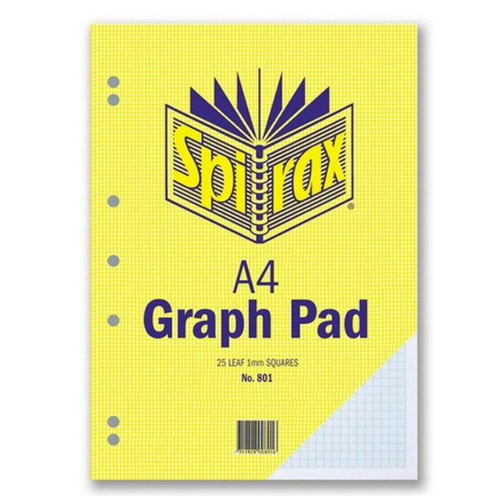 Spirax 801 Graph Pad 1mm A4 25 Leaf