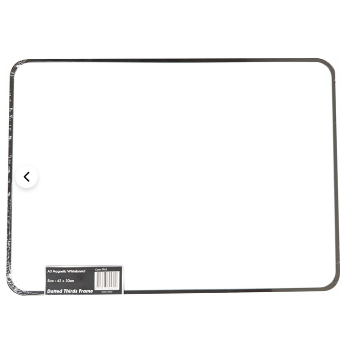 Osmer A3 Magnetic Whiteboard Plain and Dotted Thirds Double Sided With Frame