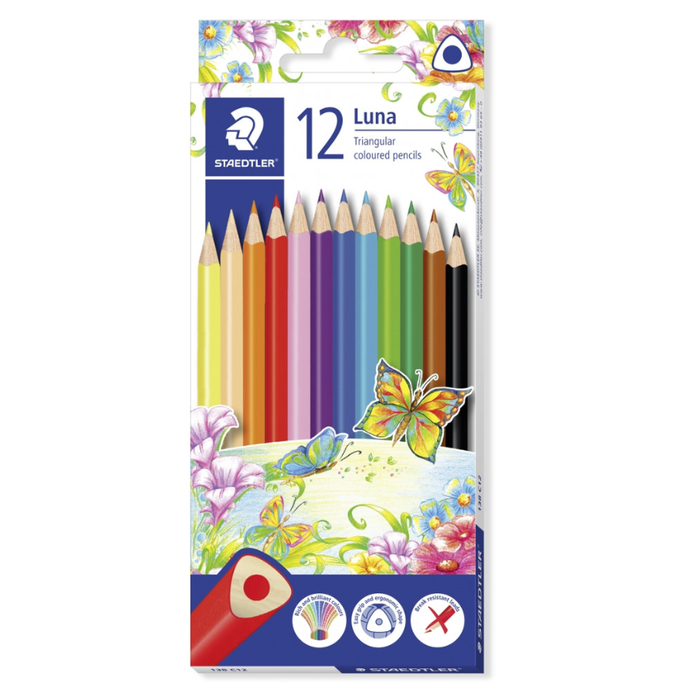 Staedtler 138 Luna Coloured Pencils Triangular Assorted, Pack of 12