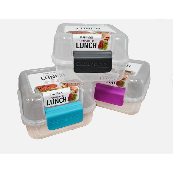 Snap Lock 3 Compartment Lunch Snap and Go 1.2L