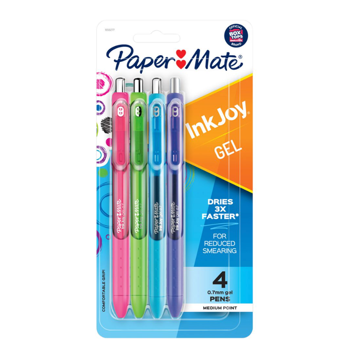 Papermate InkJoy Gel 0.7mm Pens - 4 Pack