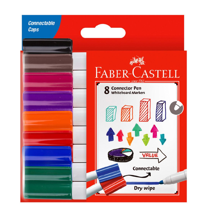 Faber Castell Connector Whiteboard Markers 8 Pack
