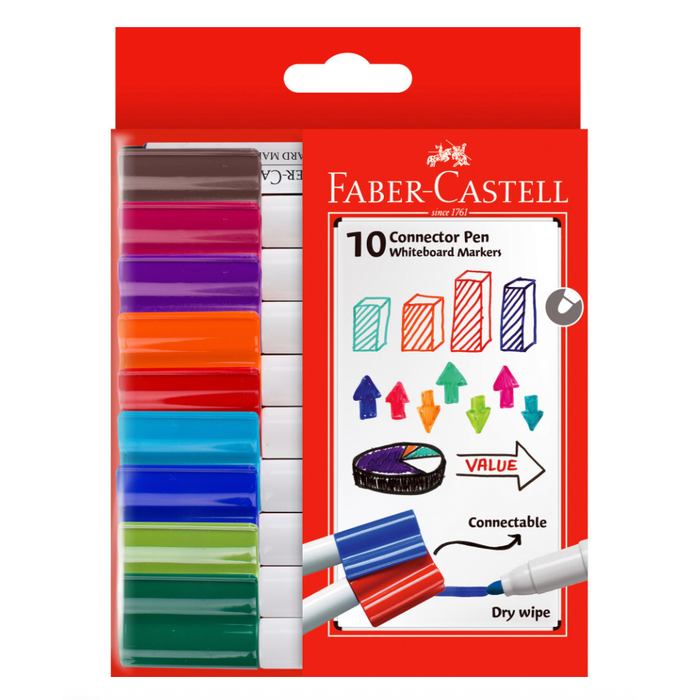 Faber Castell Connector Whiteboard Markers 10 Pack