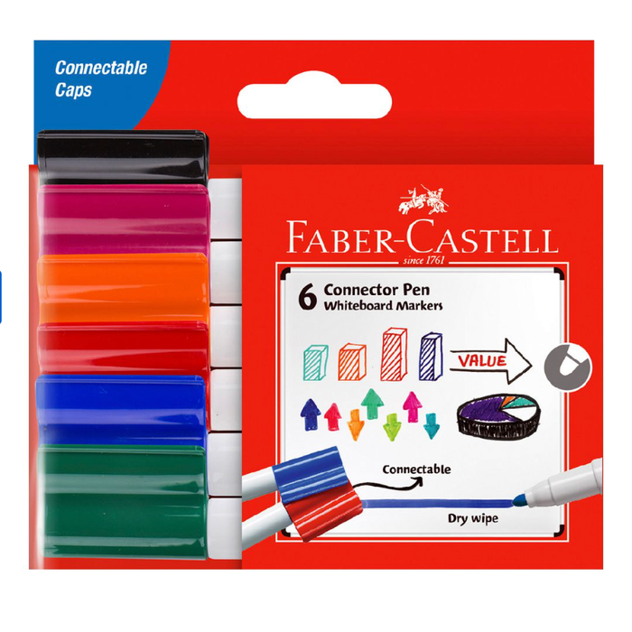 Faber Castell Connector Whiteboard Markers 6 Pack