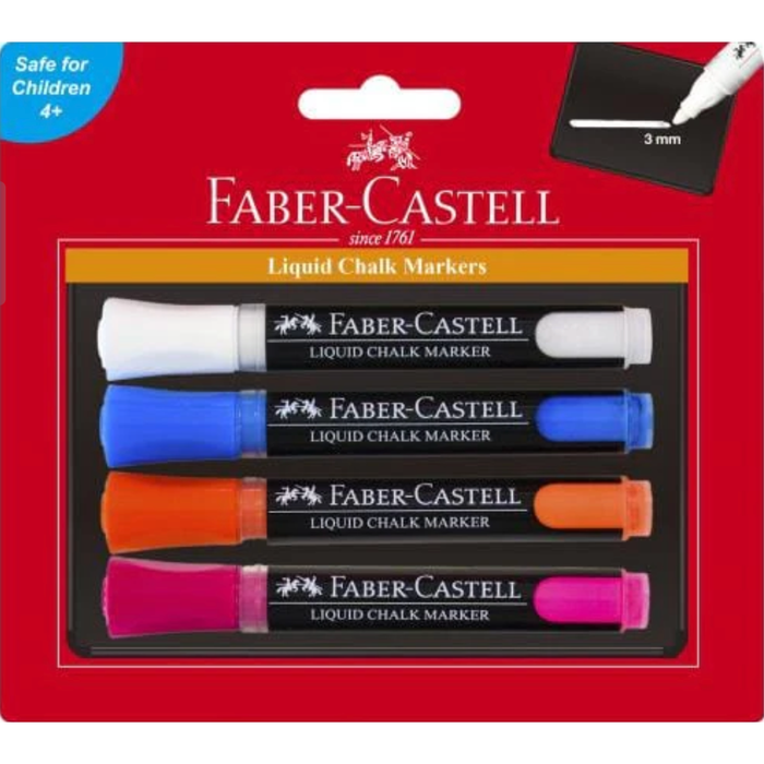 Faber Castell Liquid Chalk Markers 4 Pack