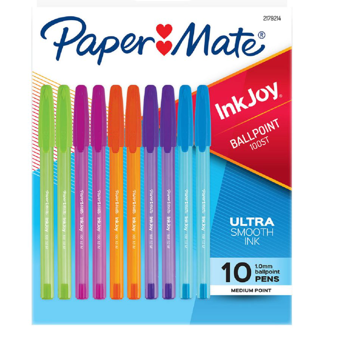 Papermate Inkjoy Ballpoint 10 Pack Assorted Colours