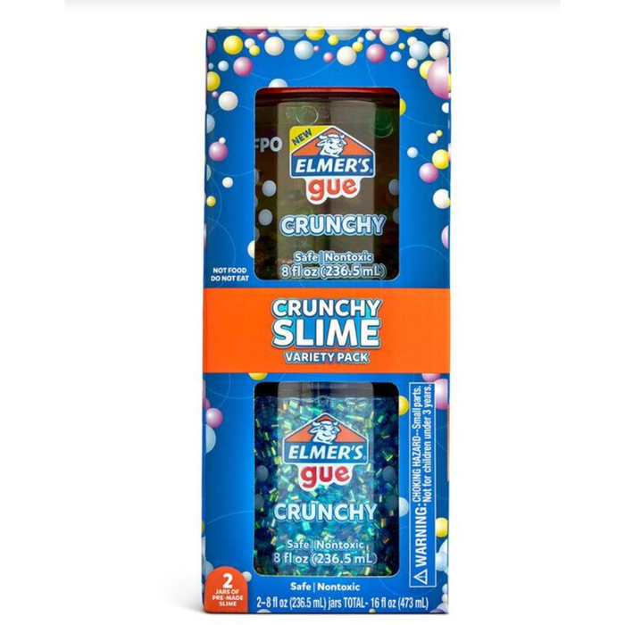 Elmers Premade Crunchy Slime Variety Pack 2pk Blue