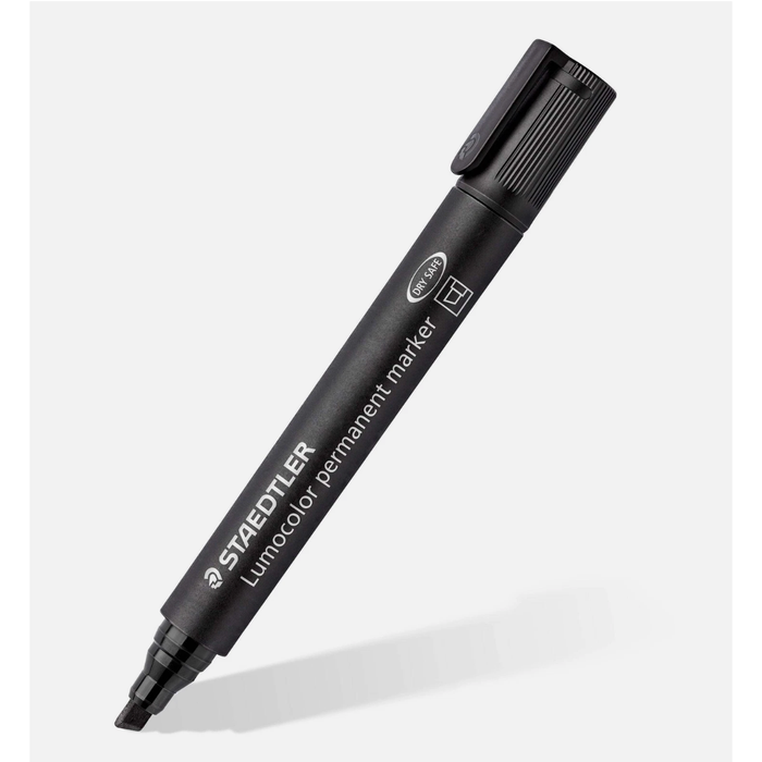 Staedtler Lumocolor Permanent Chisel Black-  Marker 10