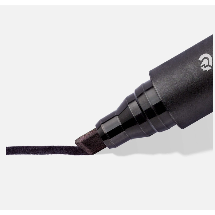 Staedtler Lumocolor Permanent Chisel Black-  Marker 10