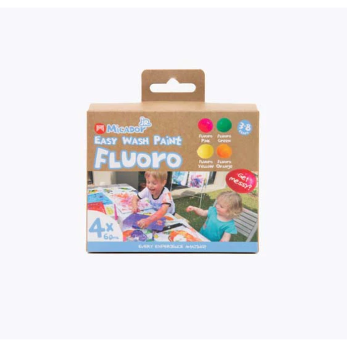 Micador Easy Wash Paint Fluoro 4pk