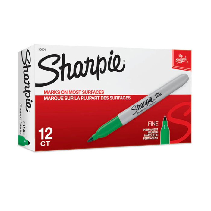 Sharpie Fine Permanent Marker Green 12 Pack