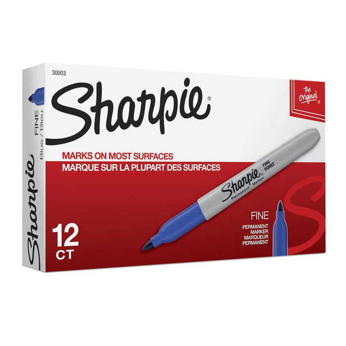 Sharpie Fine Permanent Marker Blue 12 Pack