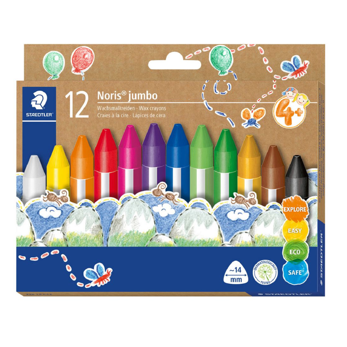 Staedtler 12 Noris Jumbo Wax Crayons