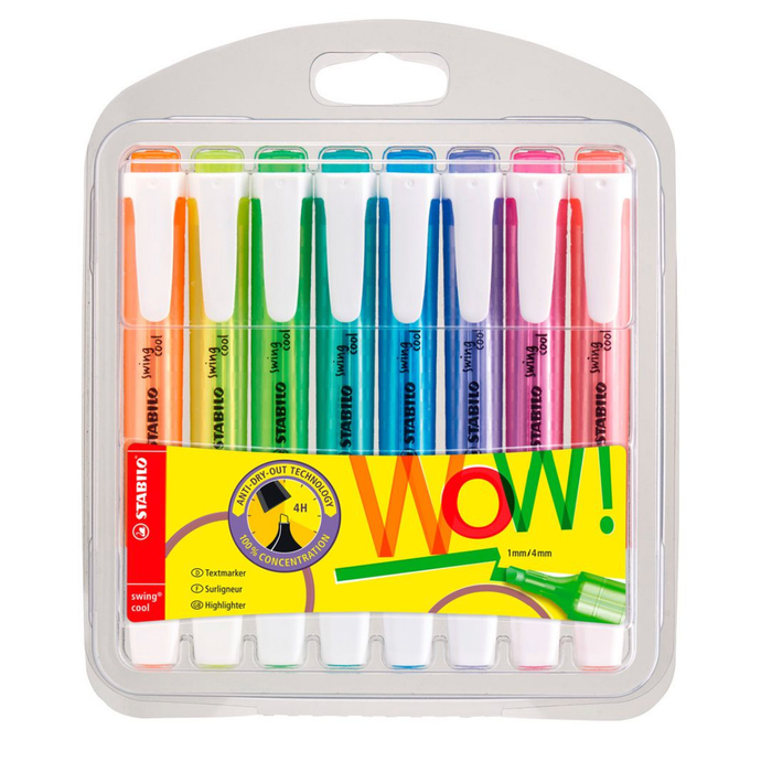 Stabilo Swing Cool Highlighter Pack 8 Assorted