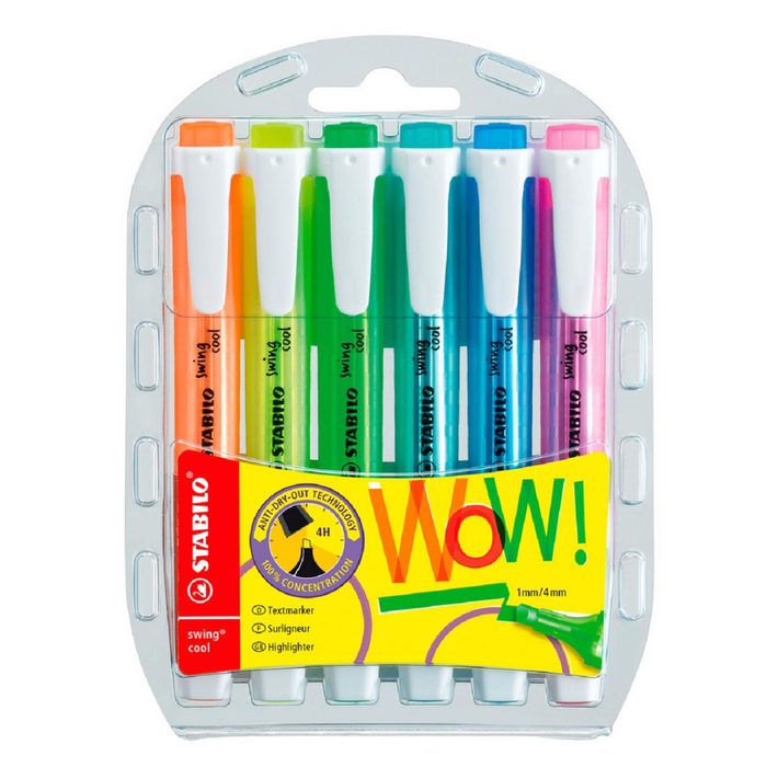 Stabilo Swing Cool Highlighter Pack 6 Assorted