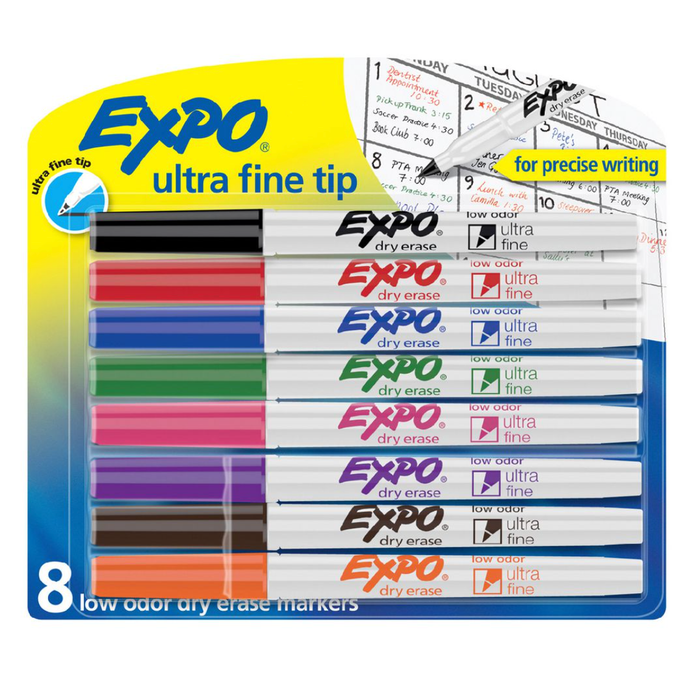Expo Ultra Fine Whiteboard Markers 8 Pack