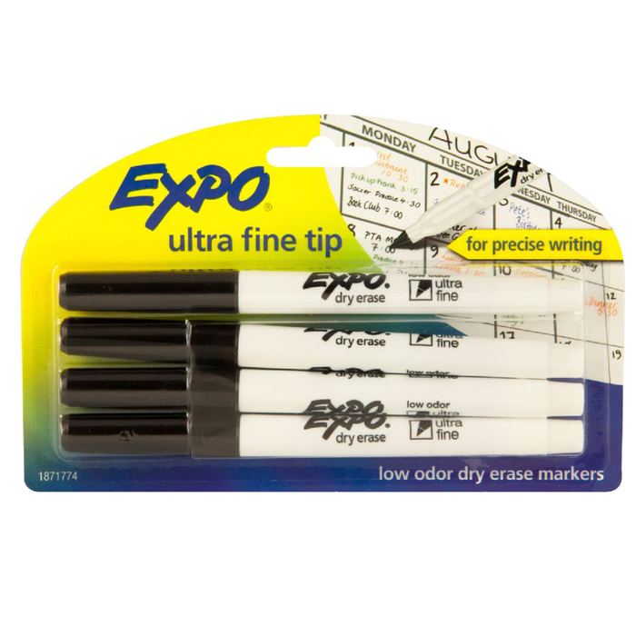 Expo Ultra Fine Whiteboard Markers 4 Pack