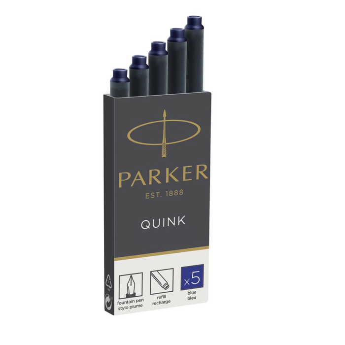 Parker Quink Ink Cartridges Blue 5 Pack