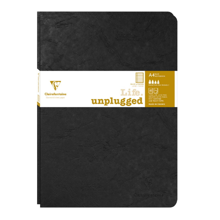 Clairefontaine My Essentials A4 Notebook Ruled 2 Pack Black